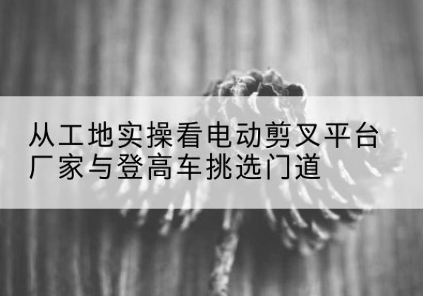 崖州电动剪叉升降平台厂家-从工地实操看电动剪叉平台厂家与登高车挑选门道